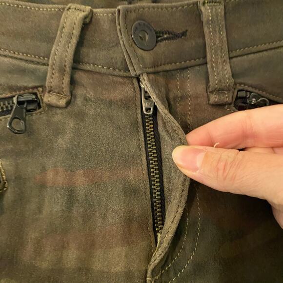 rag & bone Desert Camo Print Skinny Leg Pants 100% Lamb Leather Women's size 28 - Picture 4 of 12